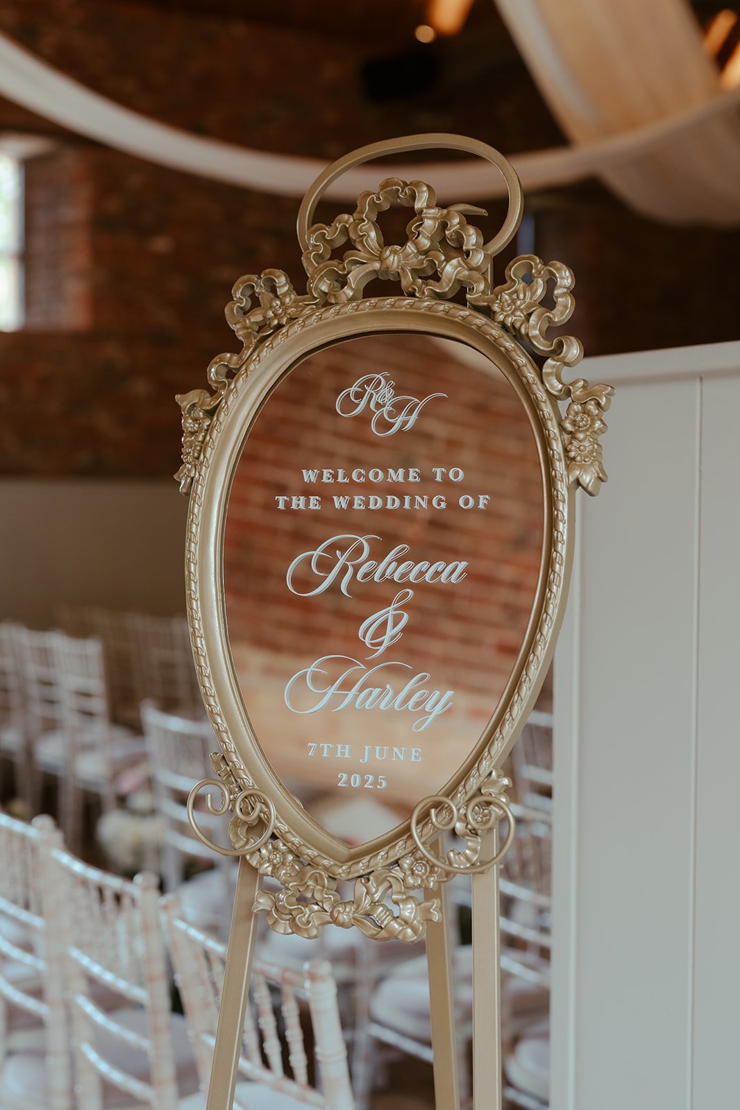 welcome mirrored sign from Laurel House Design