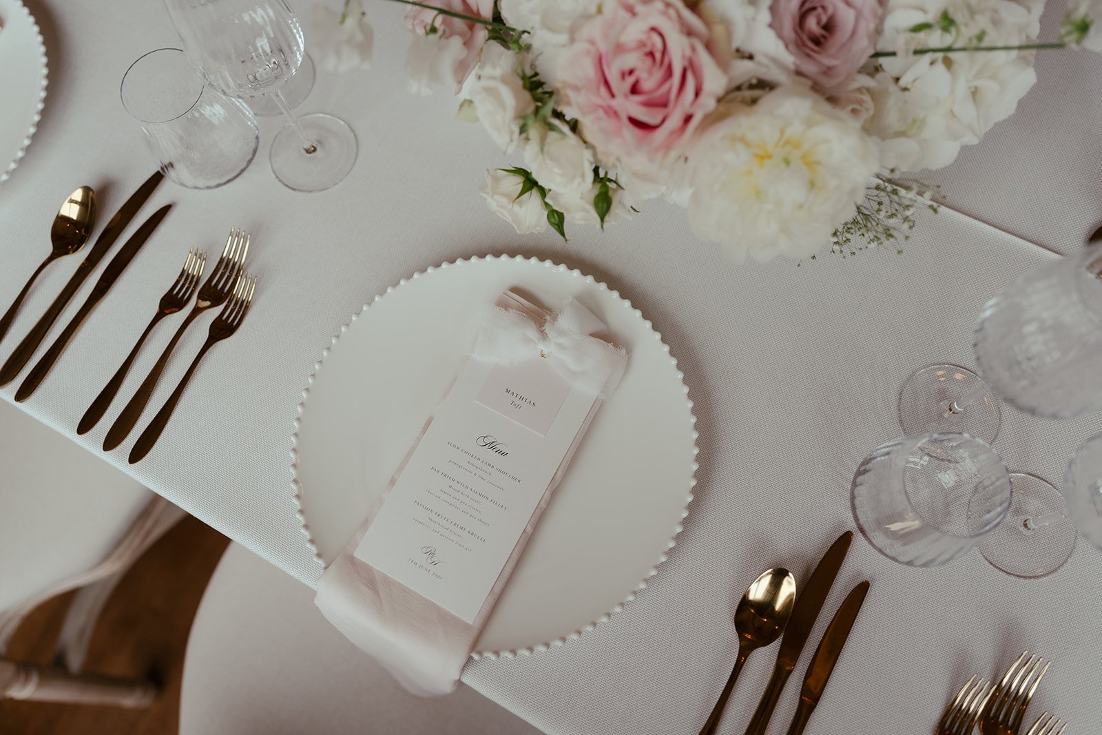 Menu by Laural House Designs with place setting