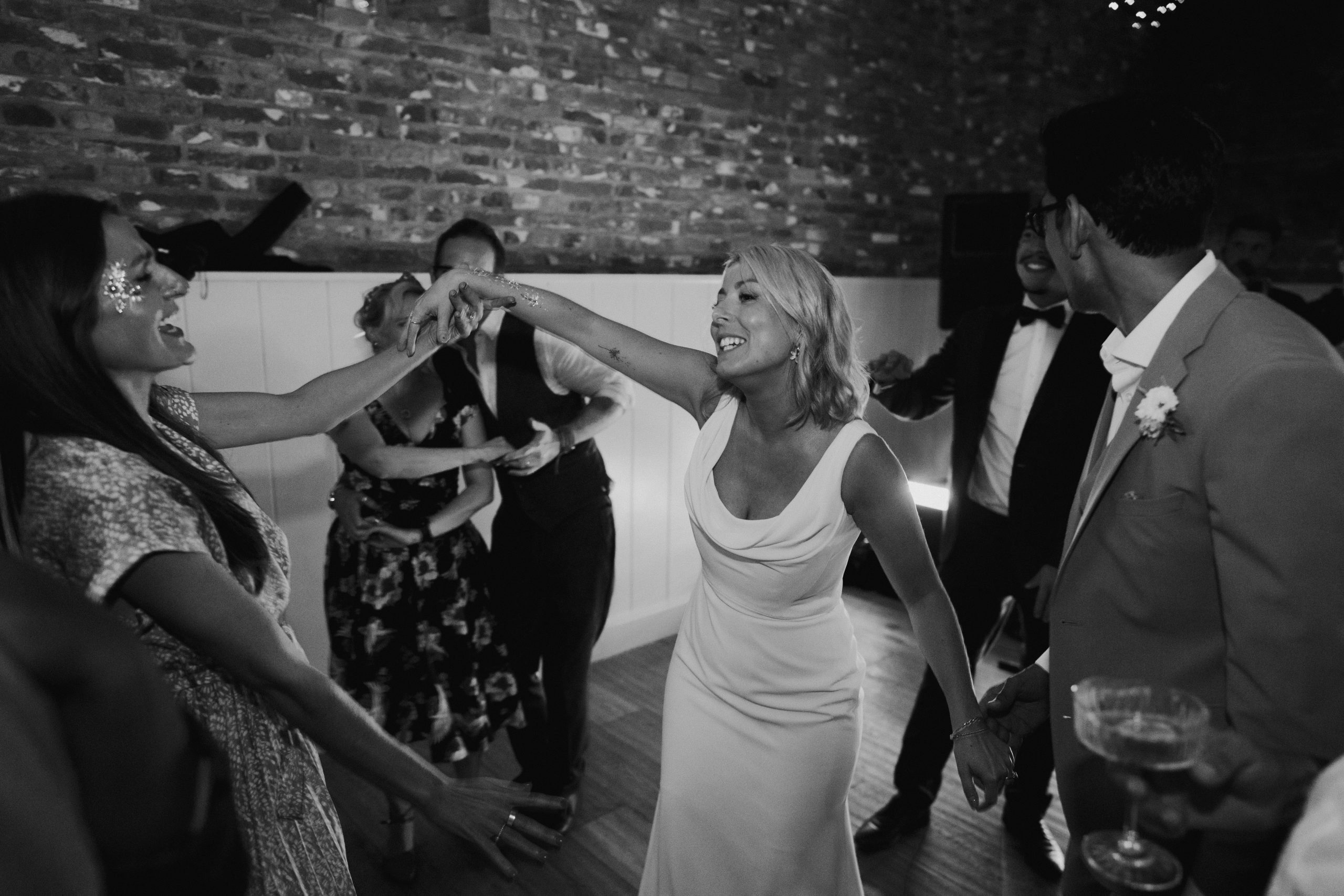 The bride and groom dancing on their wedding day at Worstead Estate