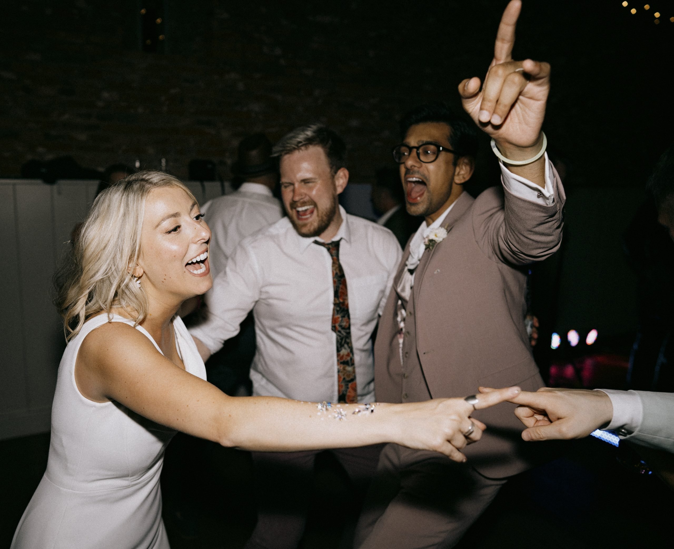 evening wedding party fun at Worstead Estate
