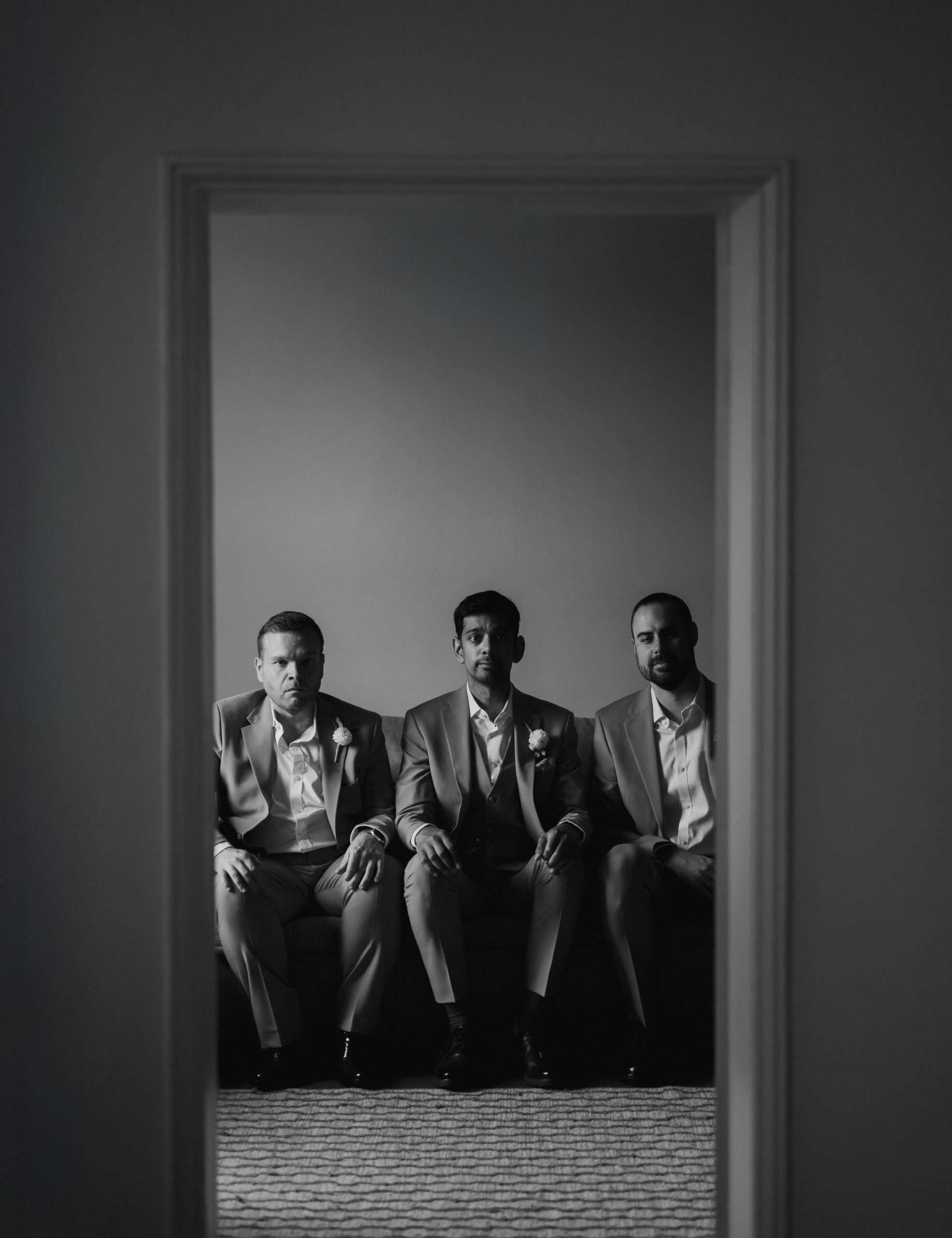 Groom and groomsmen for Worstead Estate wedding