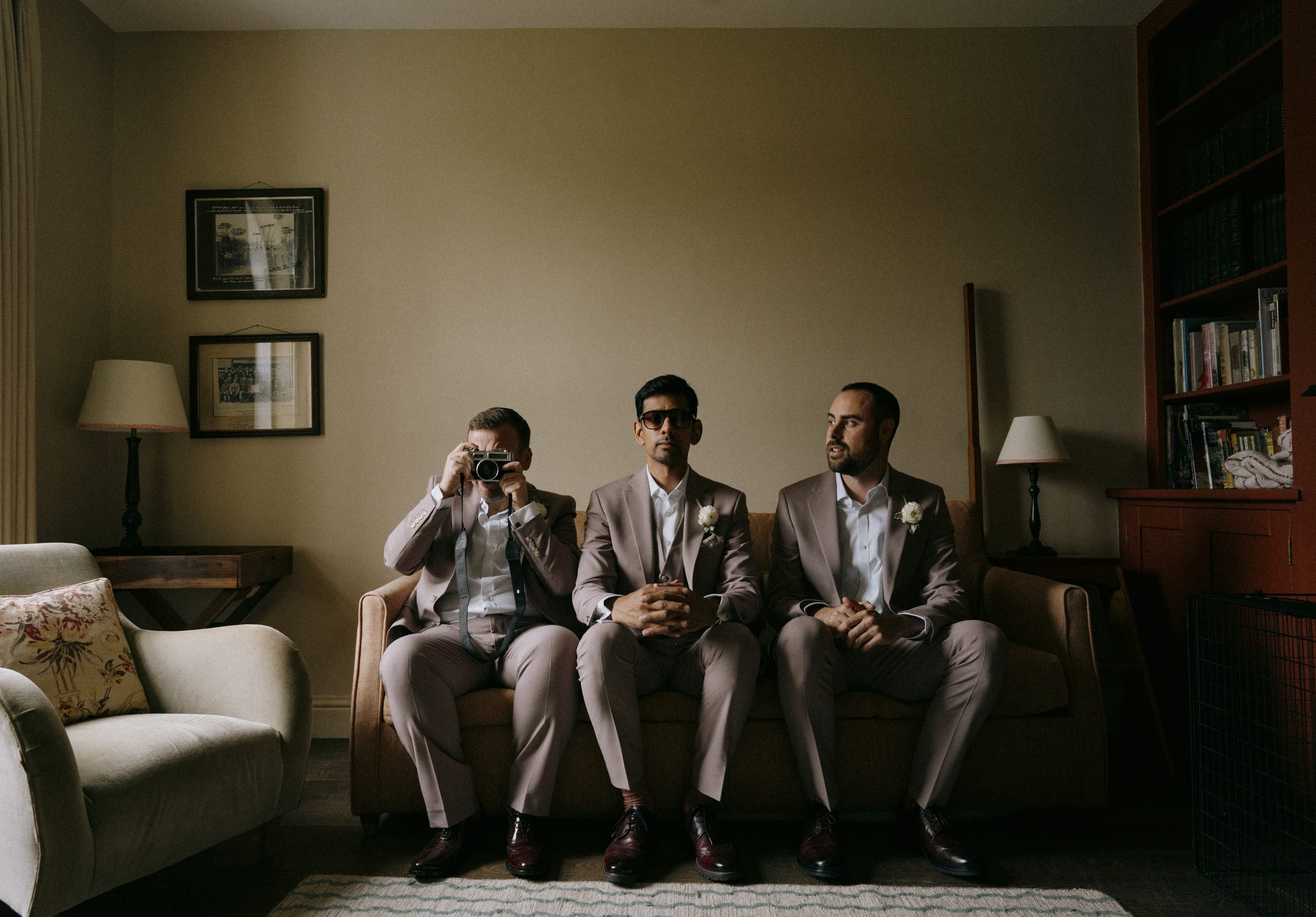 Groom and groomsmen for Worstead Estate wedding
