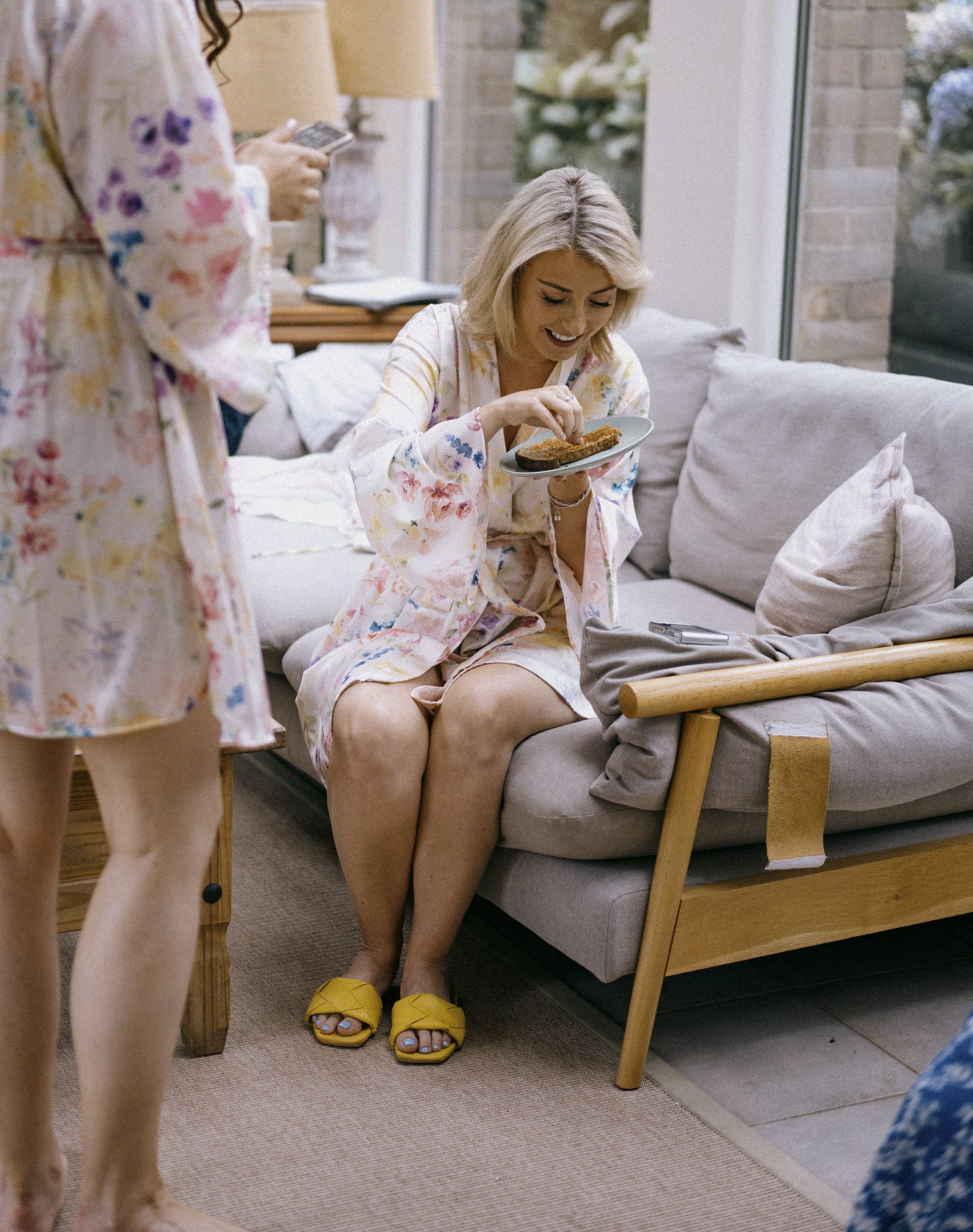 Bride in wedding prep