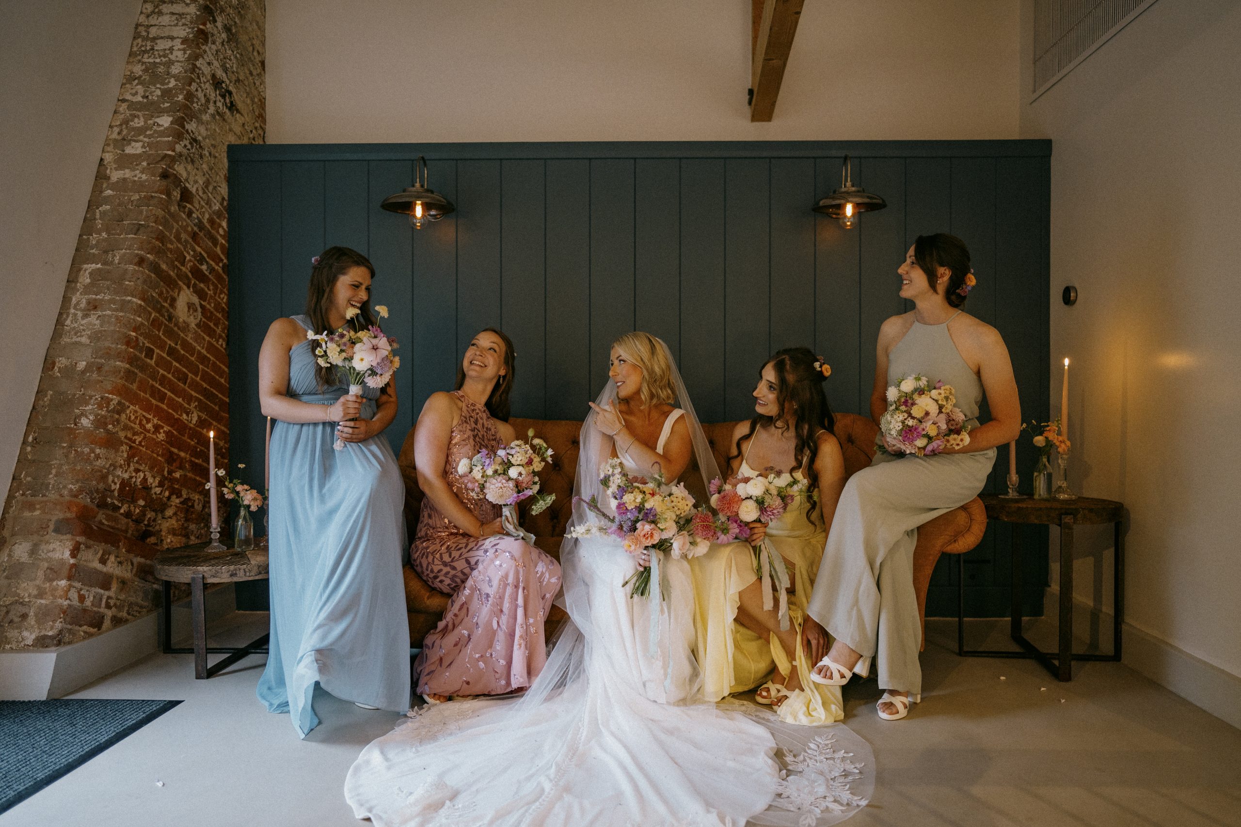 Bride and bridesmaid party at Worstead Estate