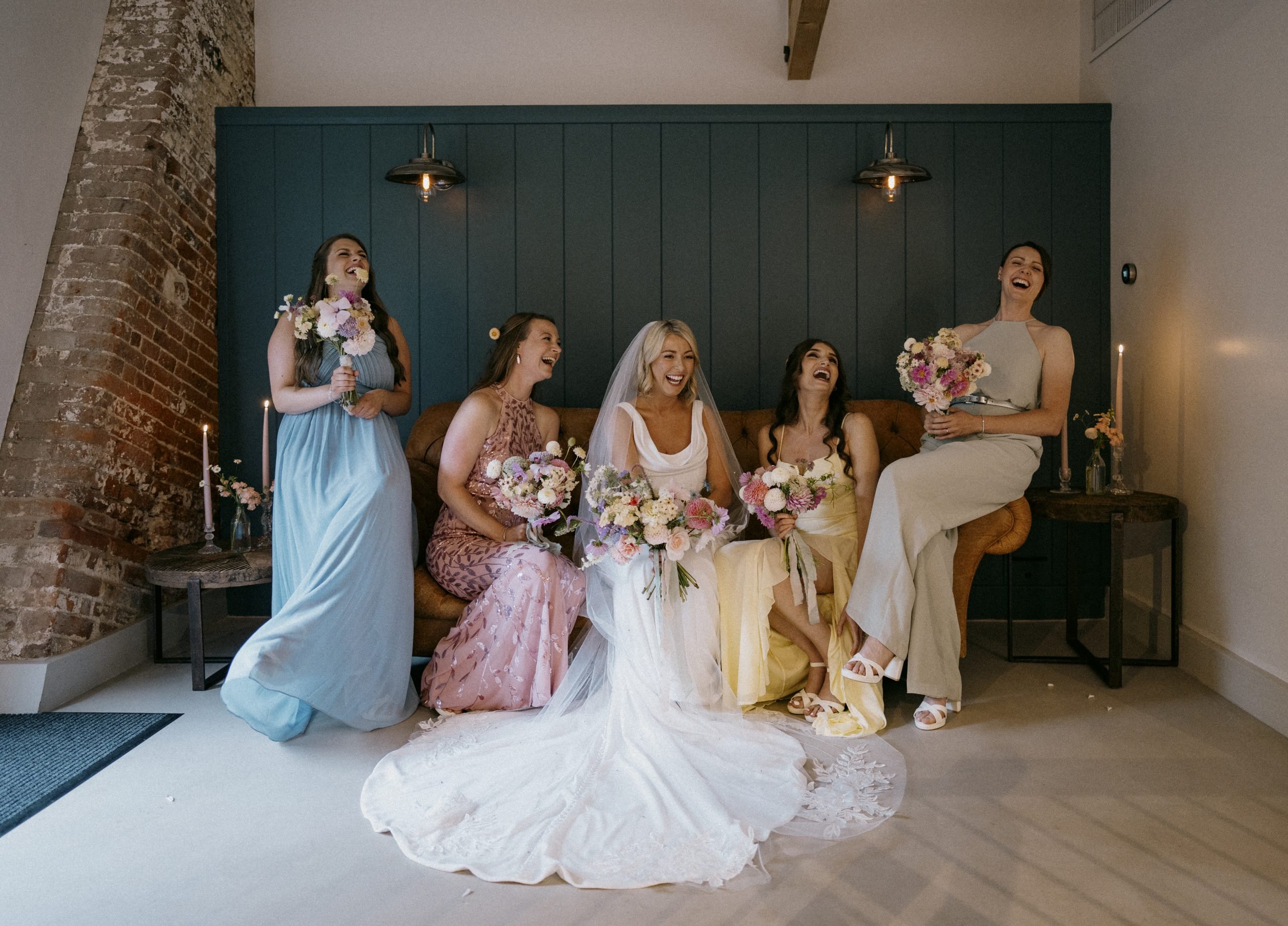 Bride and bridesmaid party at Worstead Estate