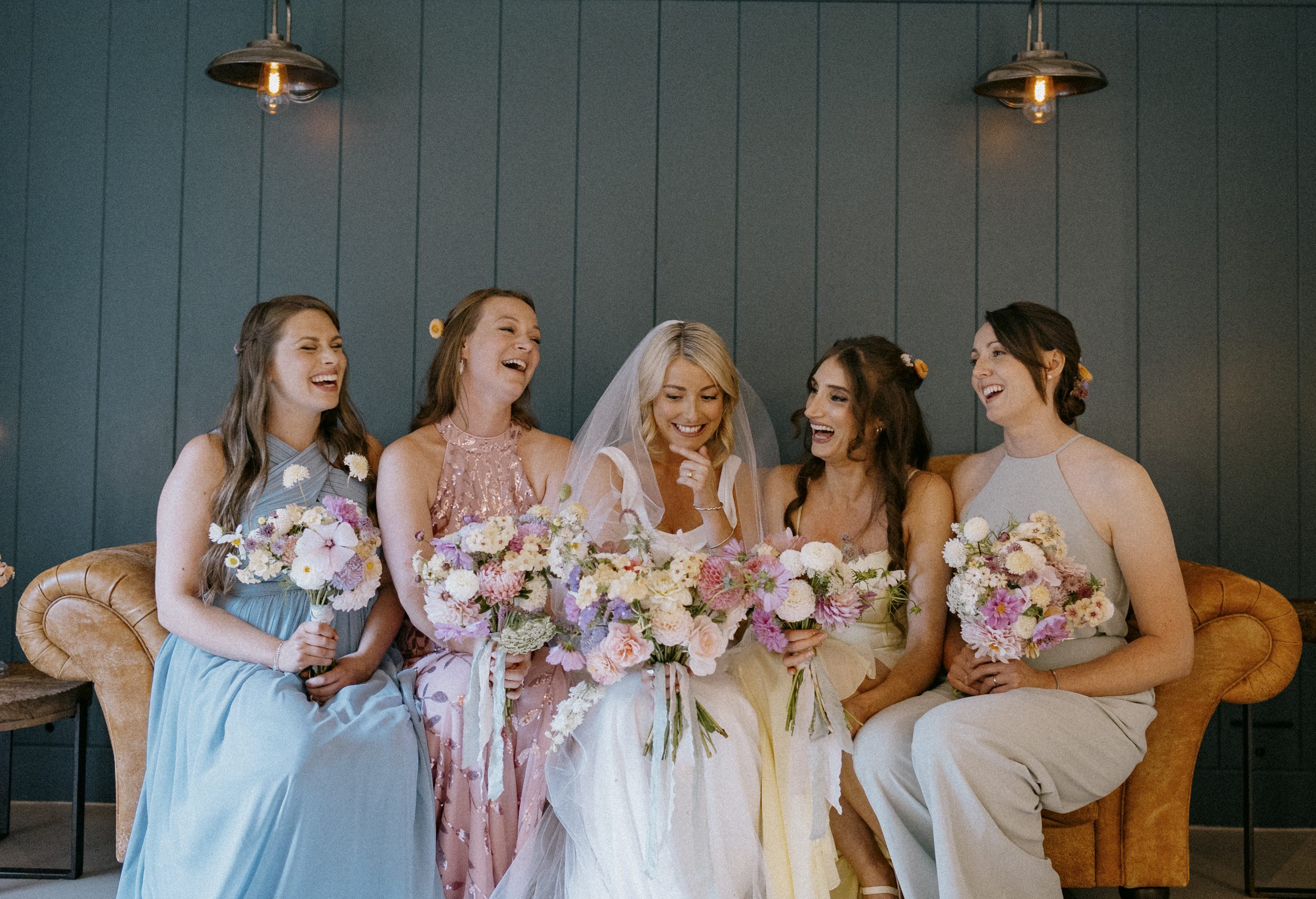 Bride and bridesmaid party at Worstead Estate