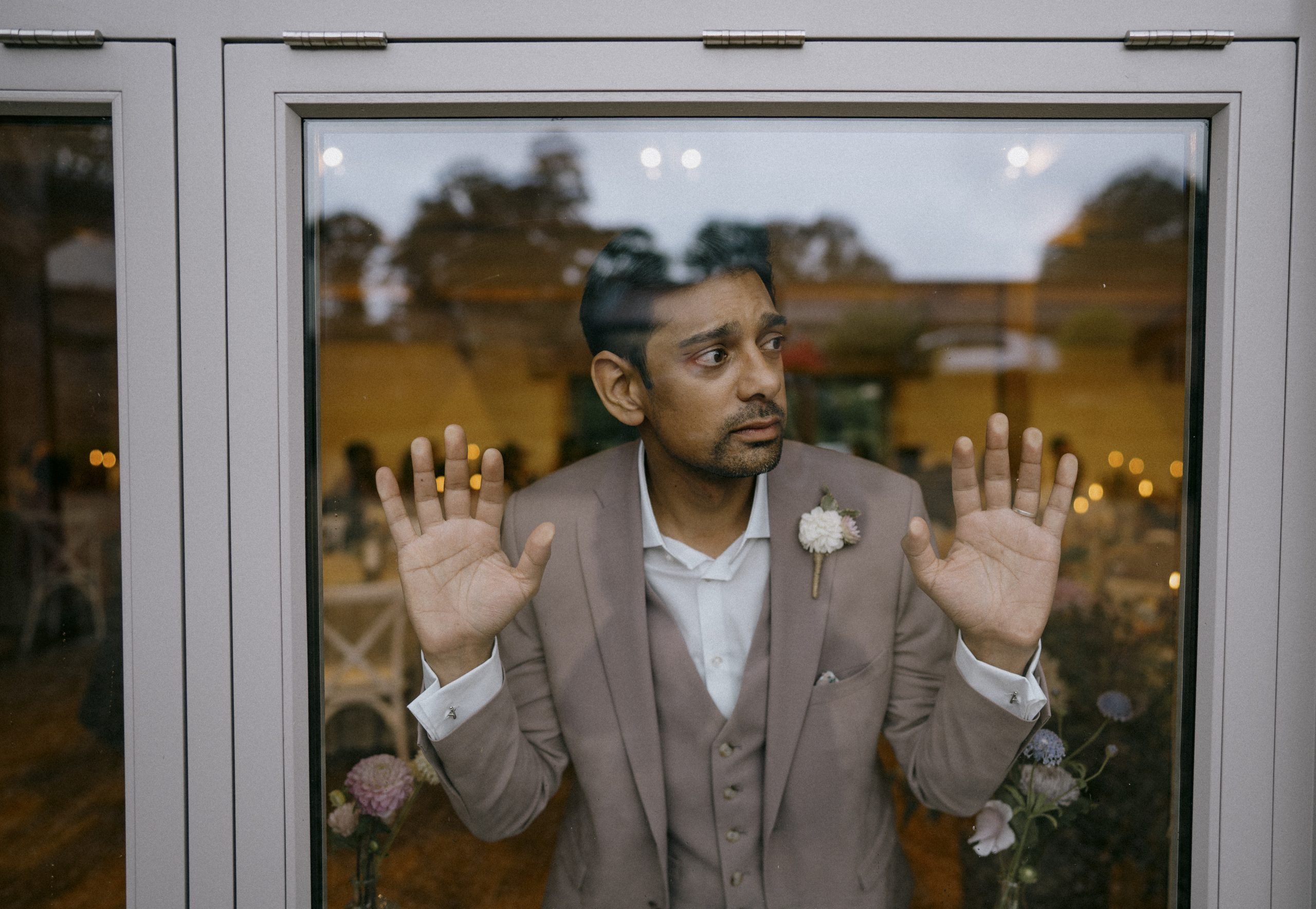 Groom portrait on the wedding day at Worstead Estate
