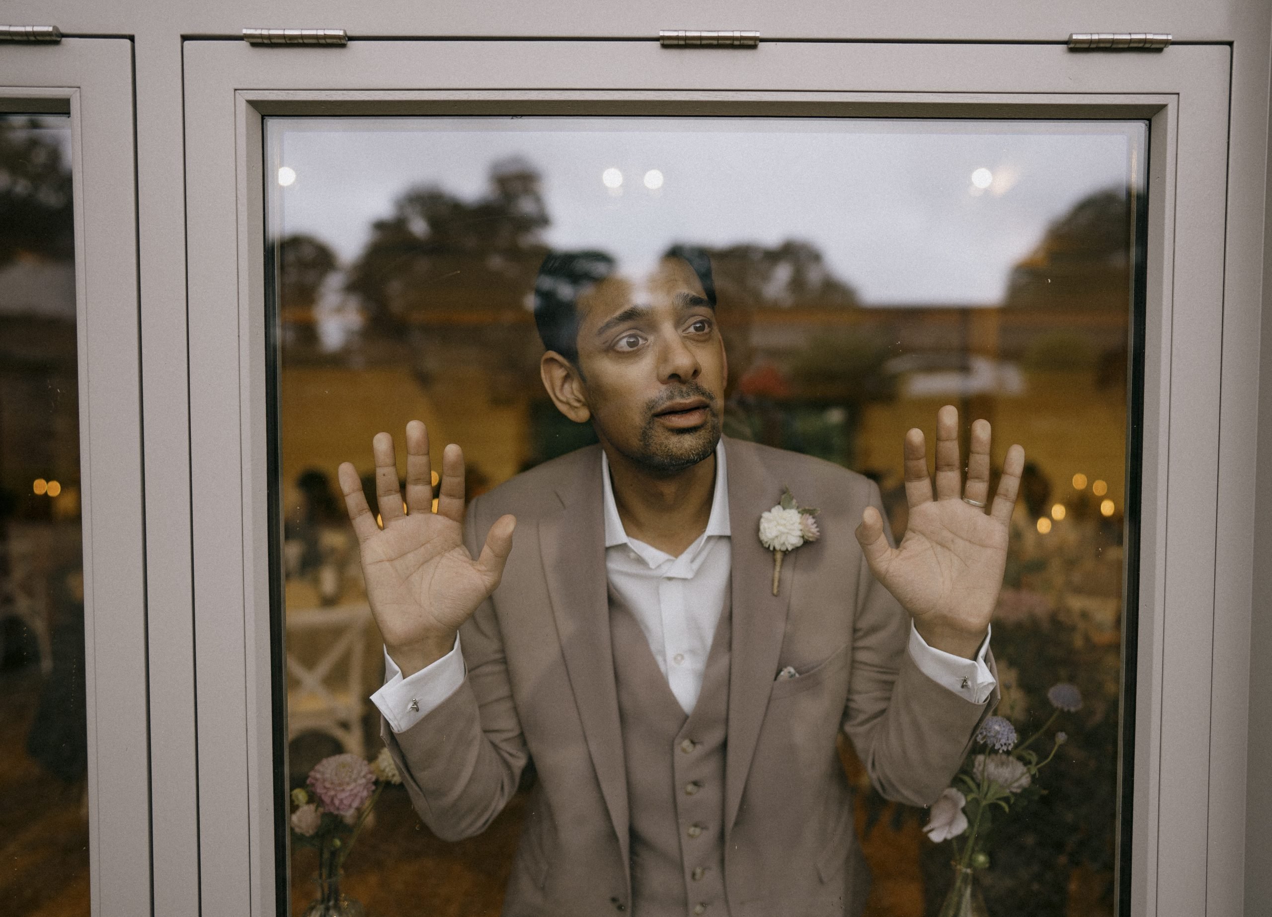 Groom portrait on the wedding day at Worstead Estate