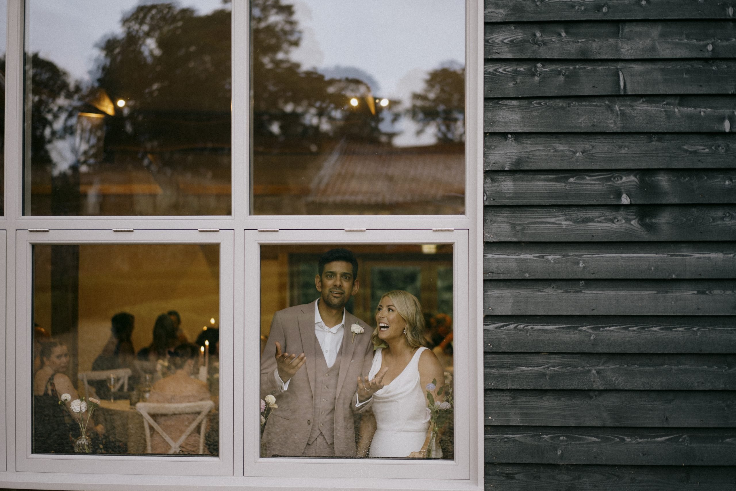 The bride and groom together at Worstead Estate