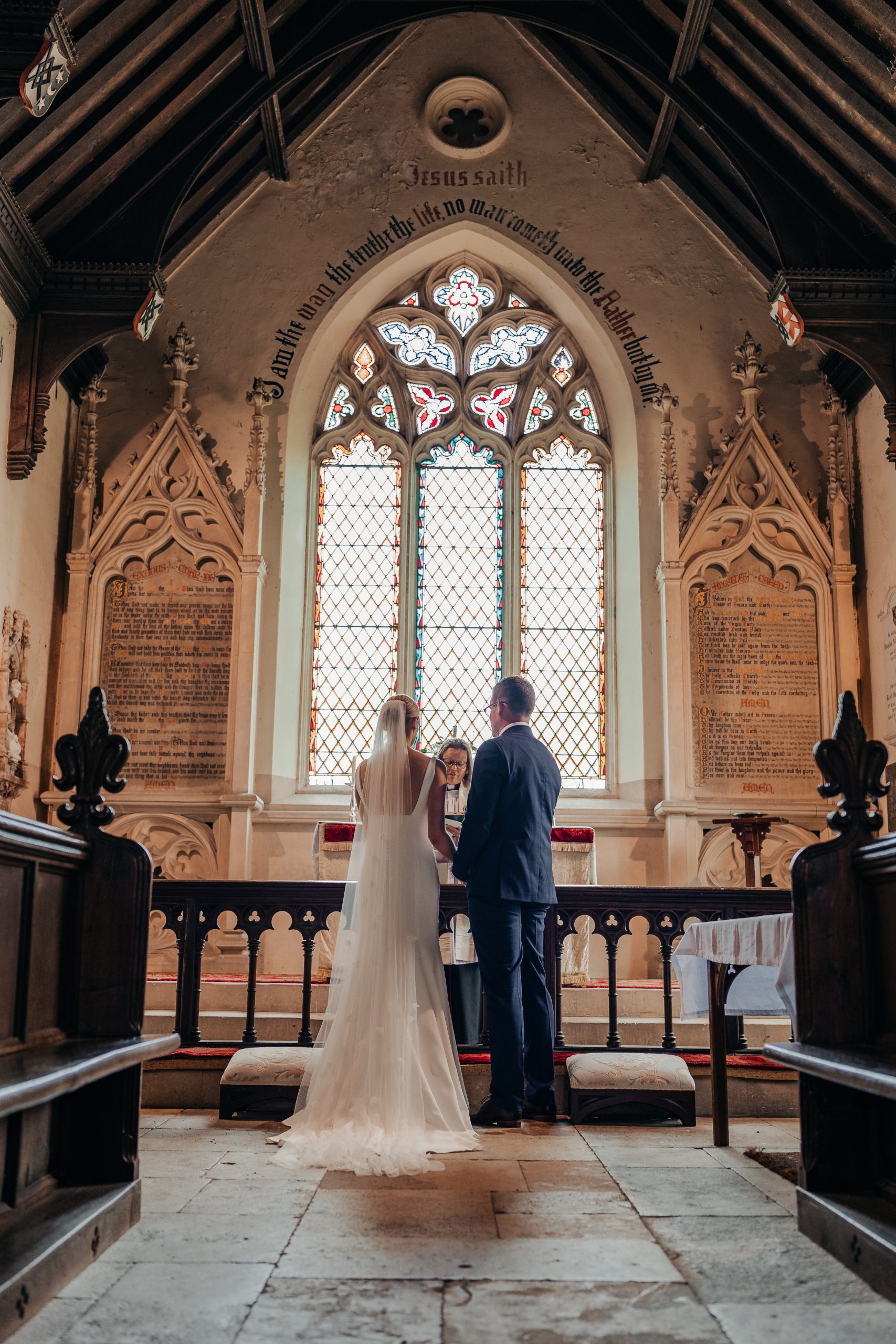 Bride and groom portrait at a country house wedding in Norfolk, captured at a luxury wedding weekend event
