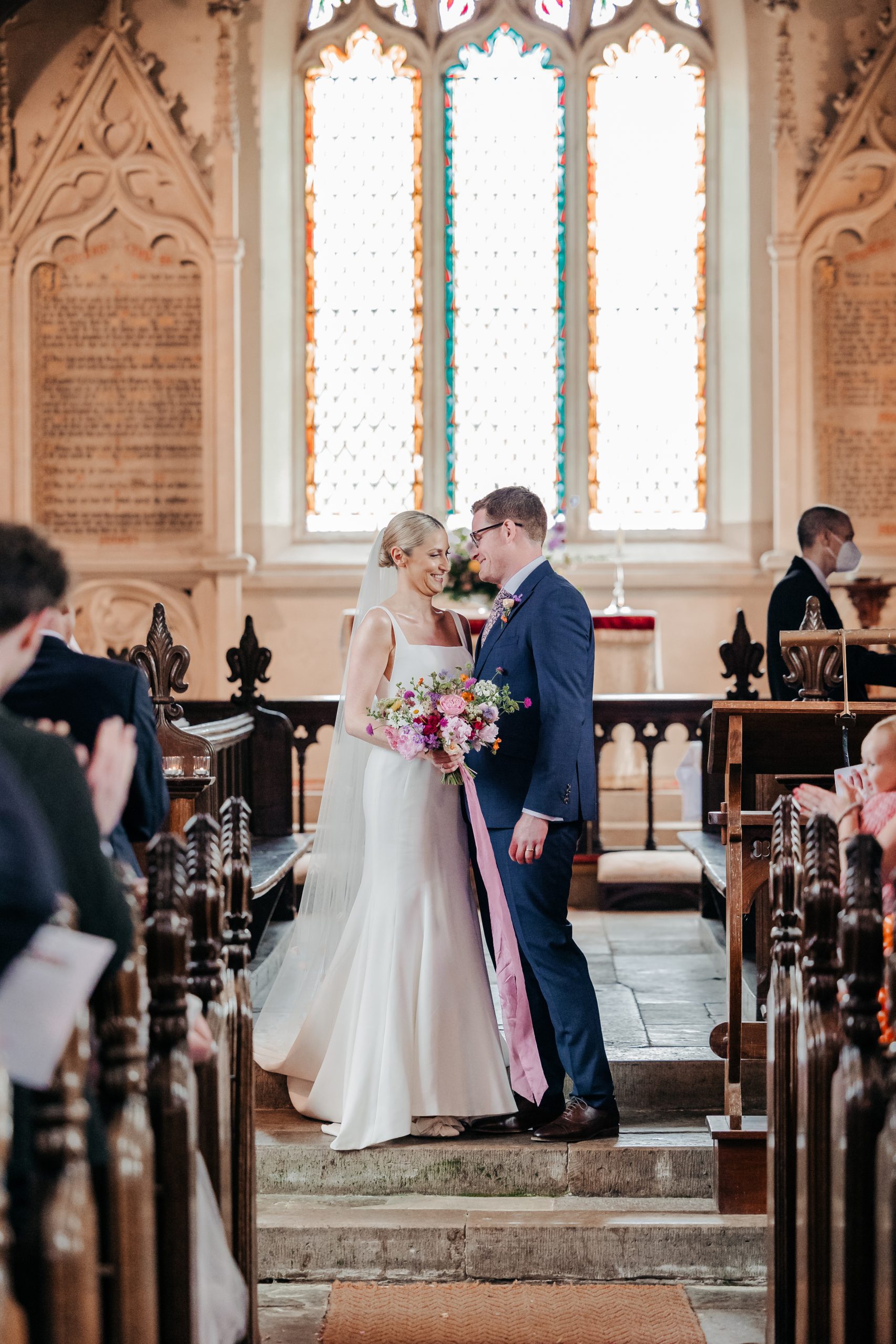 Bride and groom newly married following the exchange of rings and vows at a country house wedding in Norfolk, planned expertly by UK wedding planners and coordinators Hardesty Event Design