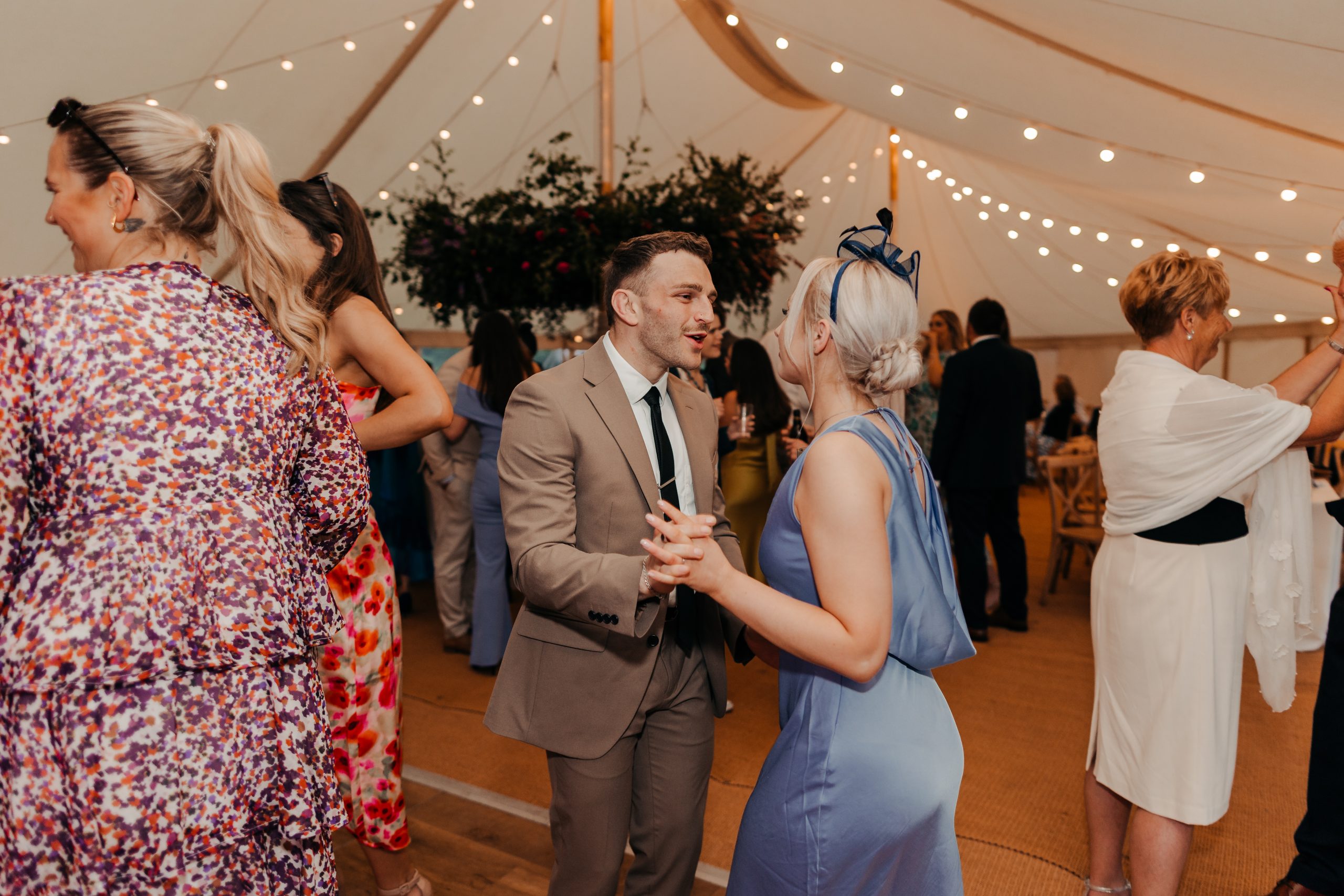 wedding guests at Country House marquee wedding in Suffolk