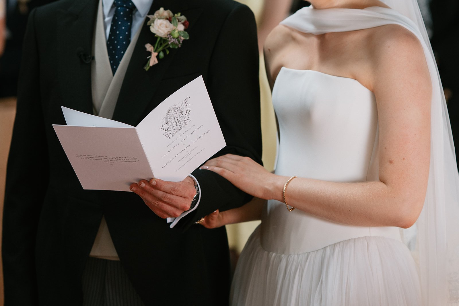 Bride and groom at church ceremony, coordinated by Norfolk wedding planners Hardesty Event Design