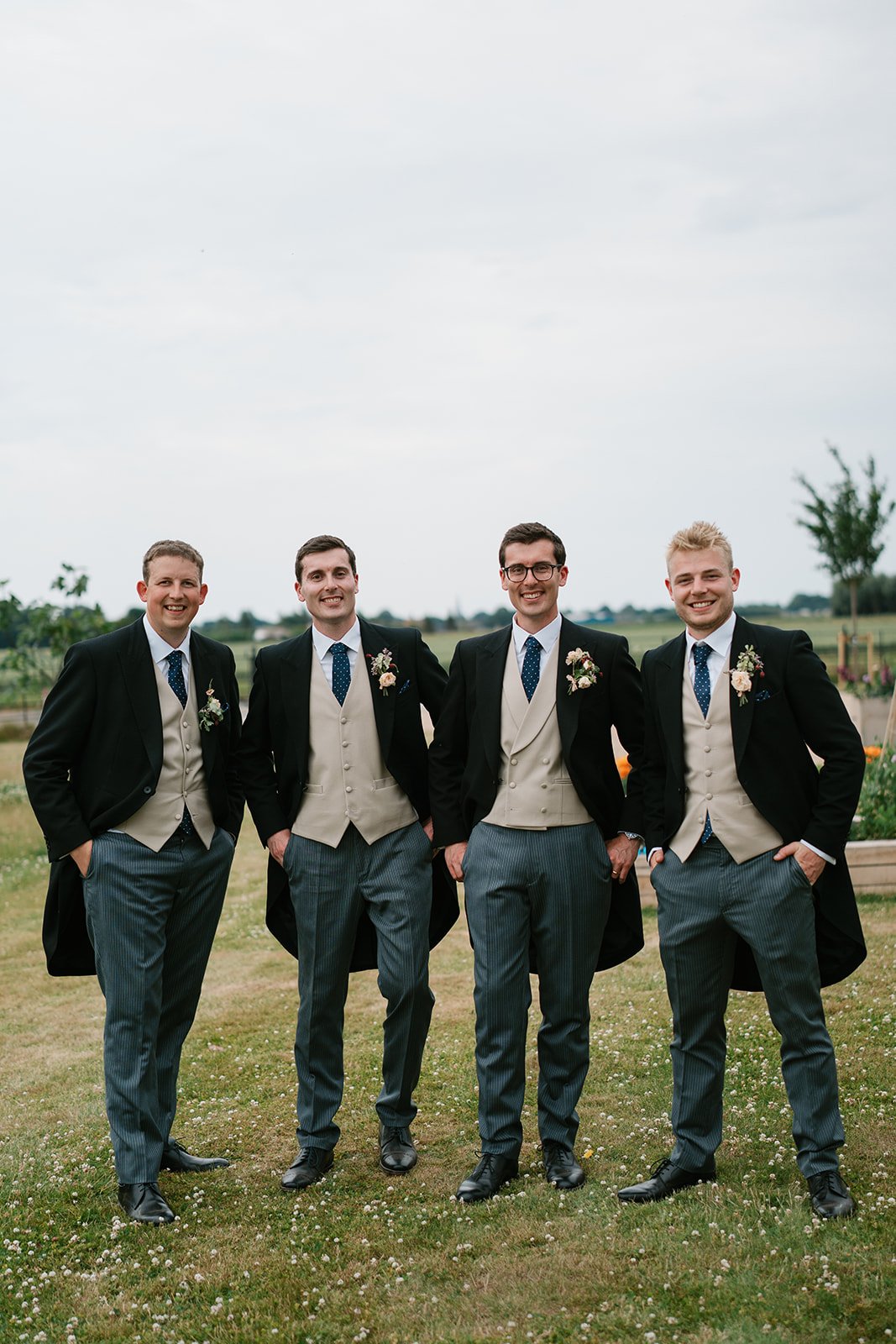 Groom with his groomsmen on his wedding day in south lincolnshire, coordinated by uk wedding planner Hardesty Event Design
