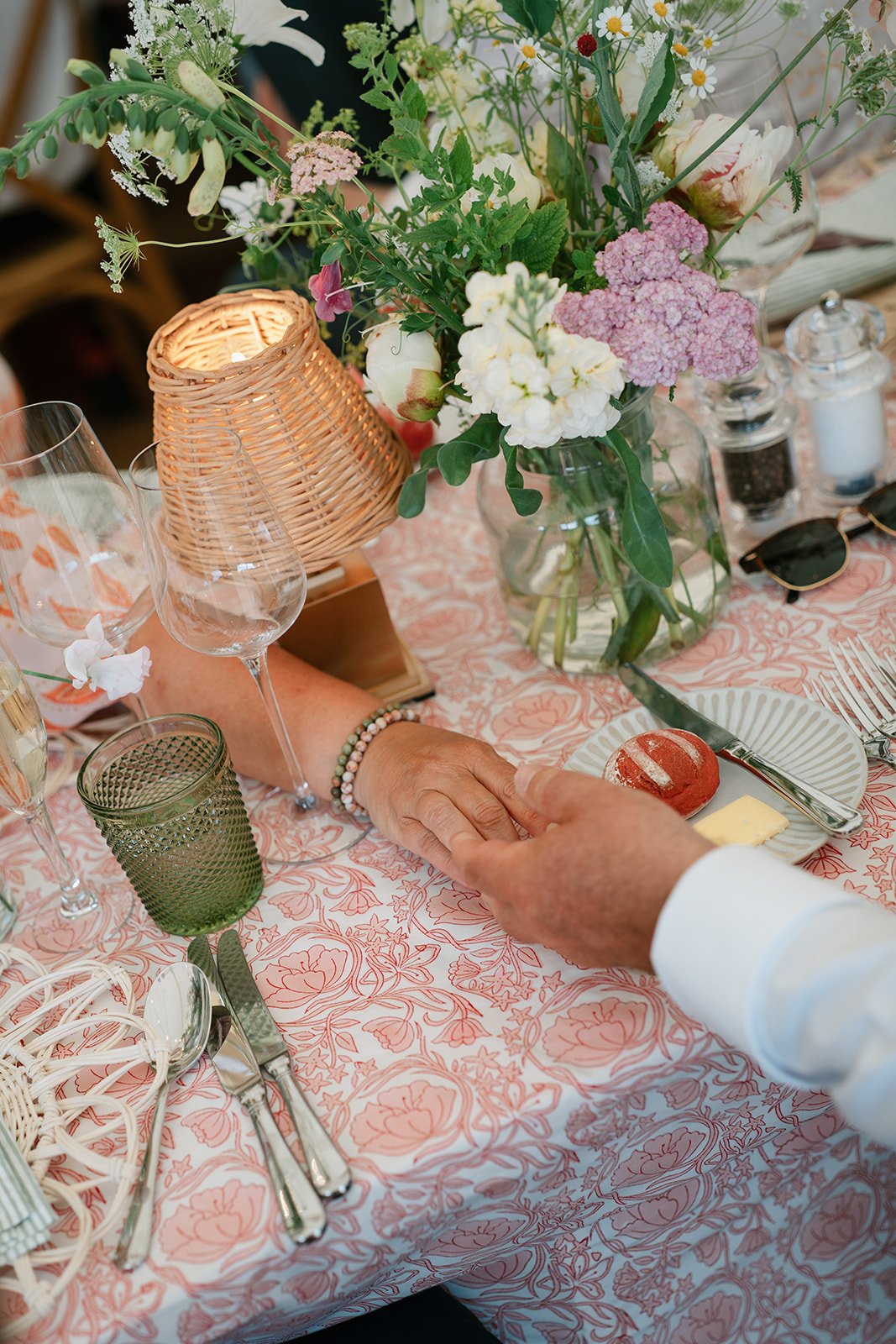 parents of the bride sharing a moment at their daughters luxury marquee wedding day in South Lincolnshire